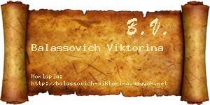 Balassovich Viktorina névjegykártya